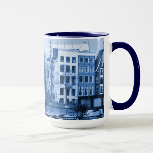 Amsterdam Holland Delft-Blue-look Mok (Rechts)