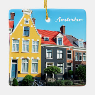 Amsterdam Holland Houses Travel souvenir Keramisch Ornament