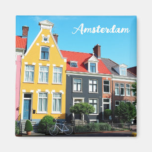 Amsterdam Holland Huizen Reis souvenir Magneet