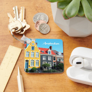 Amsterdam Holland Huizen Reis souvenir Sleutelhanger