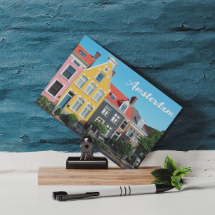 Amsterdam Holland Huizen Reizen Europa Briefkaart