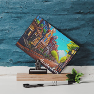 Amsterdam Holland Huizen Reizen Europa Briefkaart