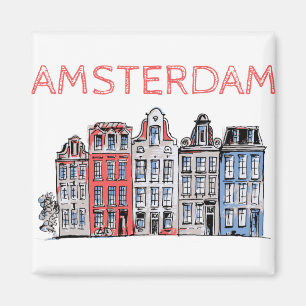 Amsterdam Holland Leaning Houses Magneet