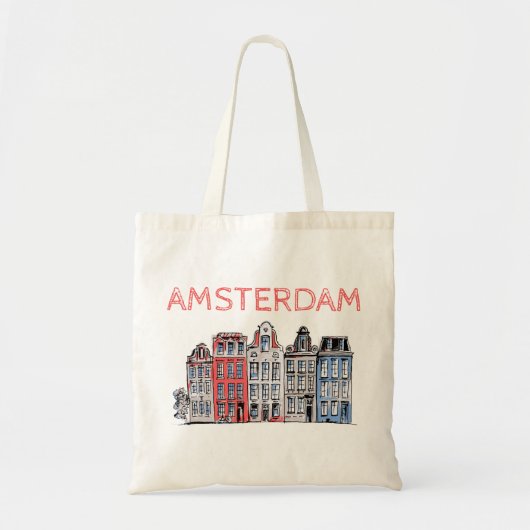 Amsterdam Holland Leaning Houses Tote Bag (Voorkant)