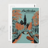 Amsterdam Holland Nederland Vintage Nederlands Briefkaart (Voorkant / Achterkant)