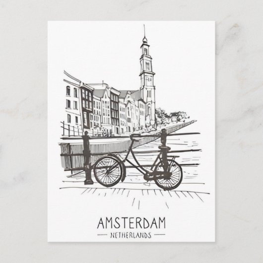 Amsterdam Holland Nederland Vintage Nederlands Briefkaart (Voorkant)
