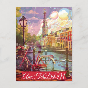 Amsterdam Holland Nederland Vintage Postca Briefkaart