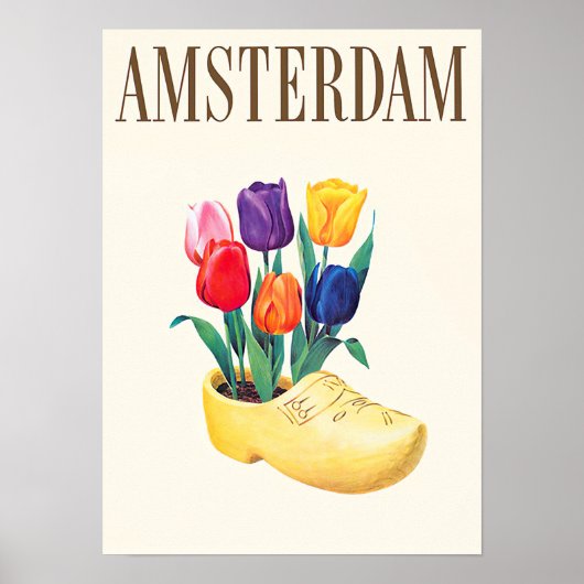 Amsterdam Holland vintage travel Poster (Devant)