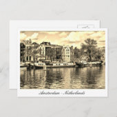 Amsterdam, Houseboten, Nederland Briefkaart (Voorkant / Achterkant)