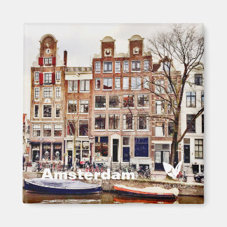 Amsterdam huizen - koelkast magneet door Velvet Es