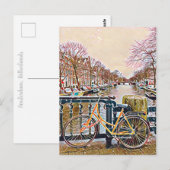 Amsterdam kanaal en fiets briefkaart (Voorkant / Achterkant)