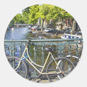 Amsterdam kanaal ronde sticker