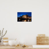 Amsterdam kanaalhuizen 's nachts poster (Keuken)