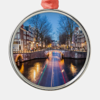 Amsterdam Kanalen bij nacht Metalen Ornament