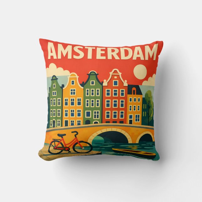 Amsterdam Kussensloopgraaf Huizen Kussen (Voorkant)
