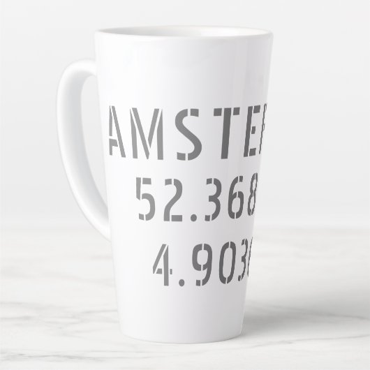 Amsterdam Latitude Longitude Latte Mok (Linkerhoek)