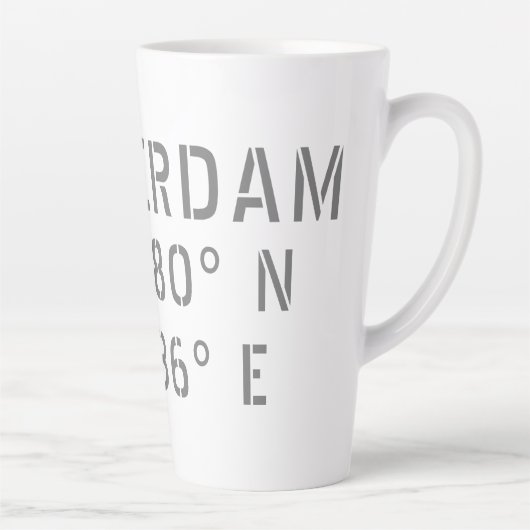 Amsterdam Latitude Longitude Latte Mok (Rechts)