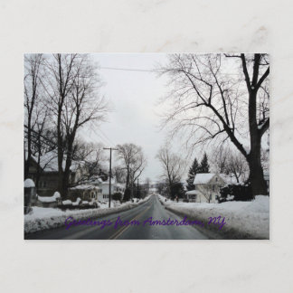 Amsterdam met een beetje sneeuw briefkaart