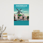 Amsterdam  Minimale reisposter Poster (Keuken)