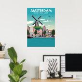 Amsterdam  Minimale reisposter Poster (Thuiskantoor)