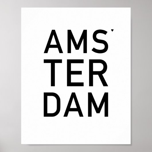 Amsterdam - minimalistic typography poster (Devant)