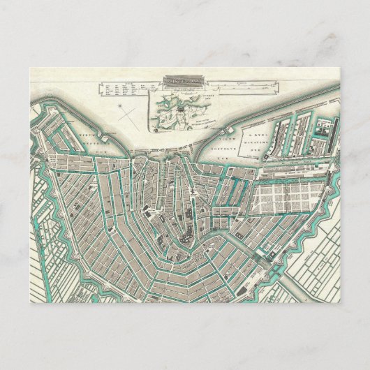 Amsterdam, Nederland ・ Antiek kaart van het stadsp (Voorkant)