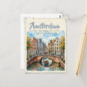 Amsterdam Nederland aquarel Briefkaart