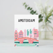 Amsterdam nederland briefkaart (Staand voorkant)