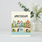 Amsterdam nederland briefkaart (Staand voorkant)