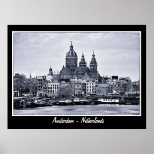 Amsterdam - Nederland, BW Art (Poster) Poster