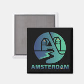 Amsterdam Nederland Europa Magneet (Voorkant / Achterkant)