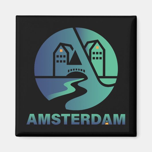 Amsterdam Nederland Europa Magneet (Voorkant)