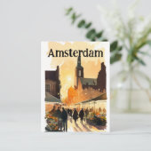 Amsterdam Nederland Holland Briefkaart (Staand voorkant)