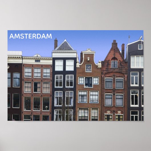 Amsterdam Nederland Holland Canal Homes Poster (Voorkant)