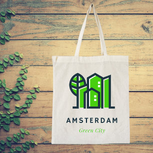 Amsterdam Nederland Holland Dutch Green City Tote Bag
