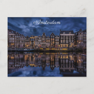Amsterdam Nederland Kanaalhomes Reisfoto Briefkaart