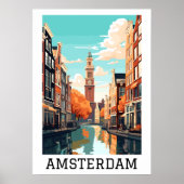 Amsterdam Nederland Kanaalreizen Poster (Voorkant)
