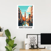 Amsterdam Nederland Kanaalreizen Poster (Thuiskantoor)