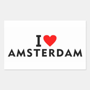 Amsterdam Nederland liefde stad hart als reizen Rechthoekige Sticker