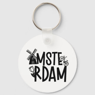 Amsterdam Nederland Reis Souvenir Sleutelhanger