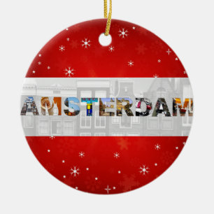Amsterdam Nederland Reisfoto's Kerstmis Keramisch Ornament
