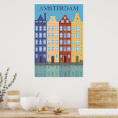 Amsterdam, Nederland, reisposter Poster (Keuken)