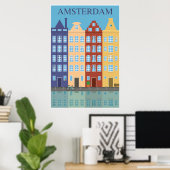 Amsterdam, Nederland, reisposter Poster (Thuiskantoor)