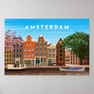 Amsterdam nederland reisposter poster