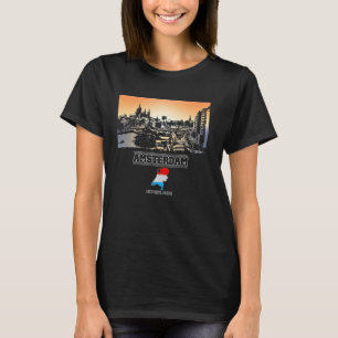 Amsterdam Nederland Skyline Vakantie Souvenir ci T-shirt