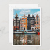 Amsterdam Nederland stad is het mooie toerisme Briefkaart (Voorkant / Achterkant)