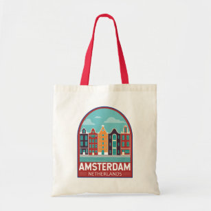 Amsterdam Nederland Travel Art Vintage Tote Bag