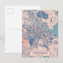 Amsterdam Nederland Winderige Stad Kaart Reizen