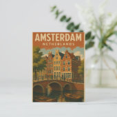 Amsterdam Nederlands Kanaal Uitzicht Briefkaart (Staand voorkant)