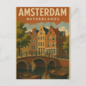 Amsterdam Nederlands Kanaal Uitzicht Briefkaart (Voorkant)